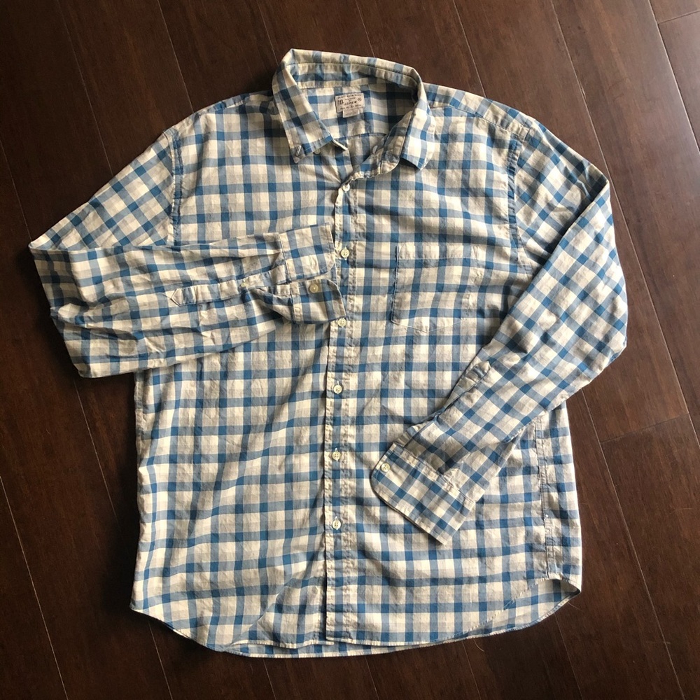 J Crew Factory Cotton Button Down Plaid Shirt